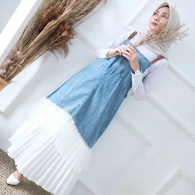 Jual Overall jeans wanita set / overall set inner | Shopee Indonesia