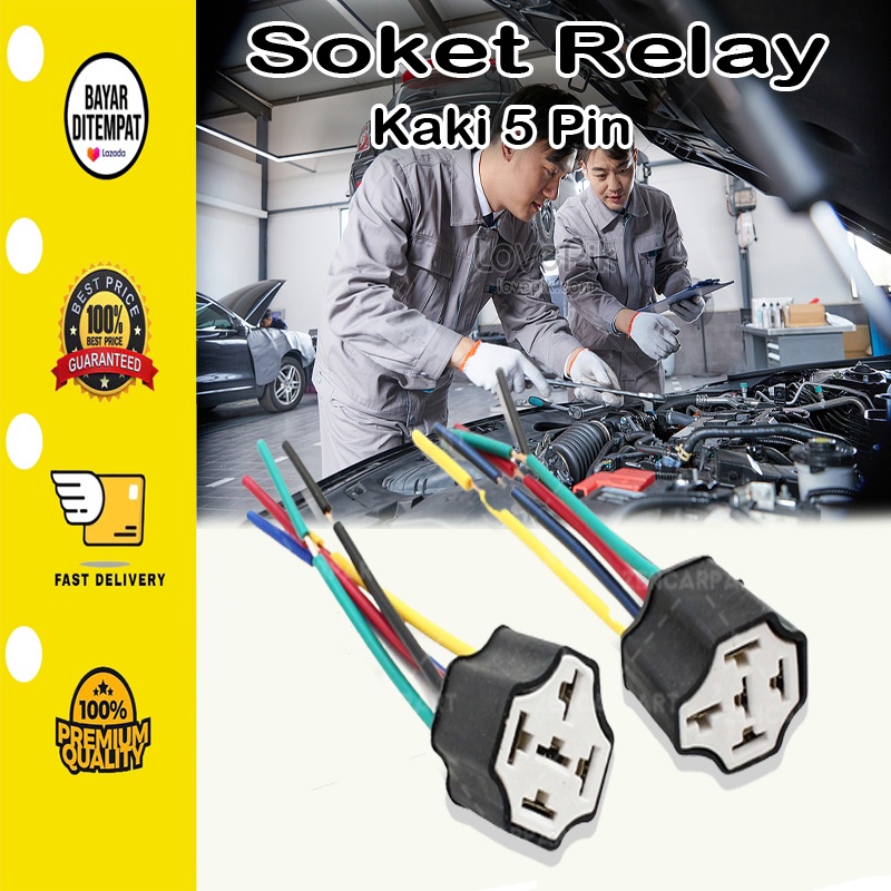 Jual [1 PCS] Socket Soket Relay Kaki 5 Pin 5Pin Kabel Tembaga Serabut
