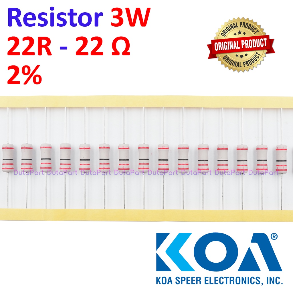 Jual Resistor 22 Ohm 3 Watt 2 ORIGINAL KOA 3W 22R HIGH QUALITY
