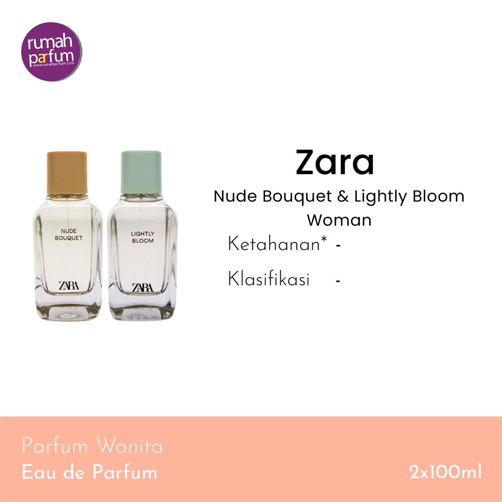 Jual Parfum Wanita Zara Nude Bouquet Lightly Bloom Woman Women Tahan Lama ML Paket Isi