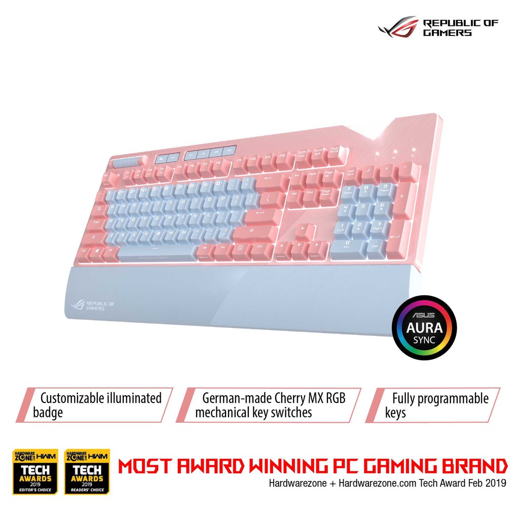 Jual ASUS ROG Strix Flare PNK LTD RGB mechanical gaming keyboard with ...