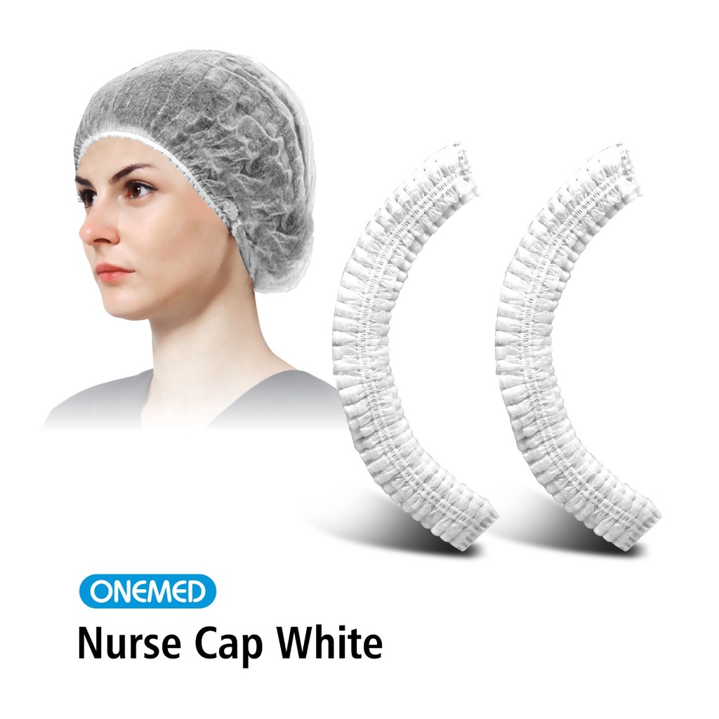 Jual Nurse Cap Topi Perawat Penutup Kepala Warna Non Woven OneMed Box ...