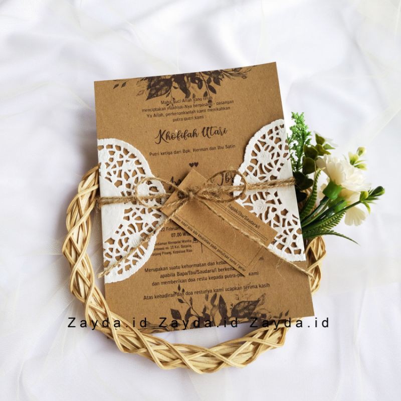 Jual Undangan Pernikahan Rustic 1ply | Shopee Indonesia