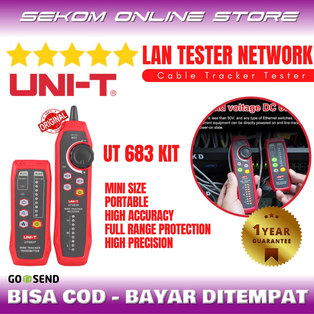 Jual UNI-T Lan Tester Network Wire Tracer Cable Tracker RJ45 RJ11 ...