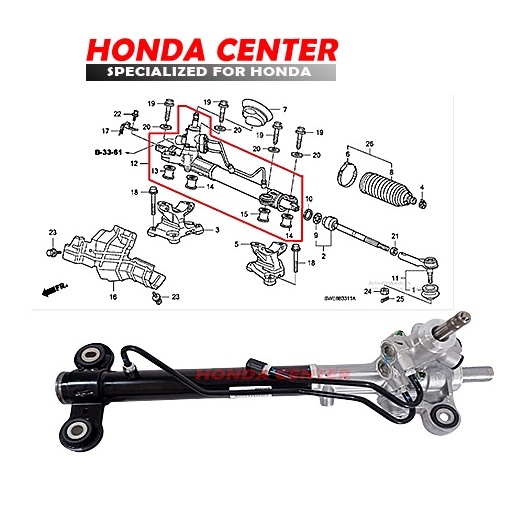 Jual Gear Box Assy Power Steering Bak Stir Rack Stir Crv Gen3 2007 2008 ...