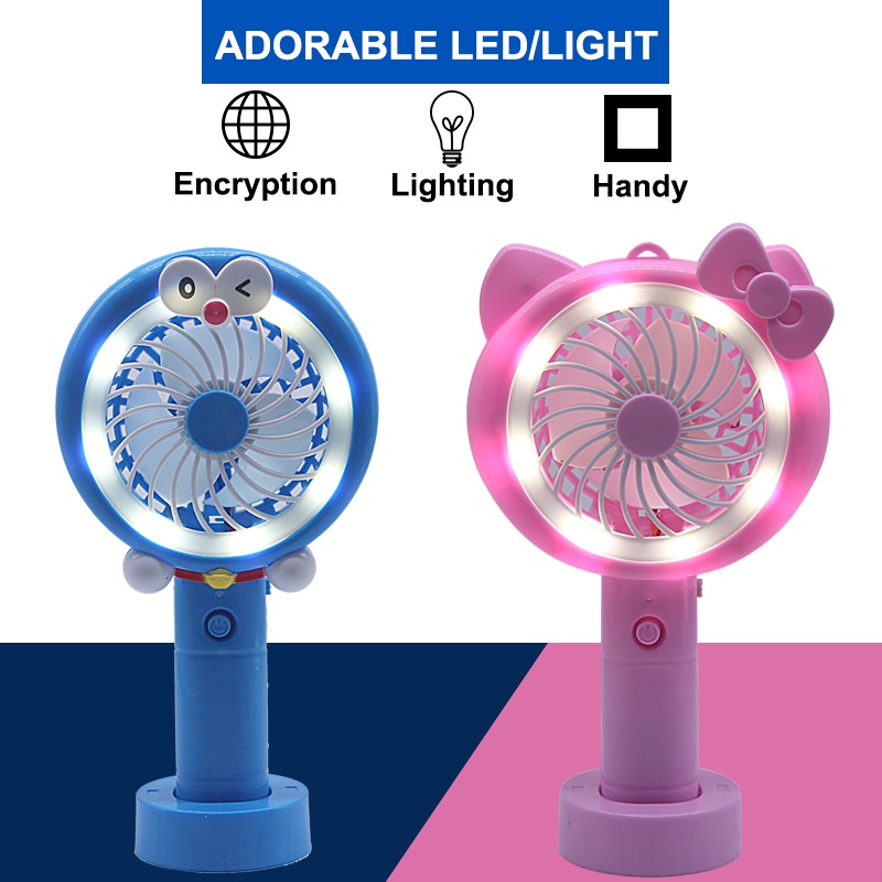 Jual Kipas mini led tangan usb portable charger mini fan led light ...