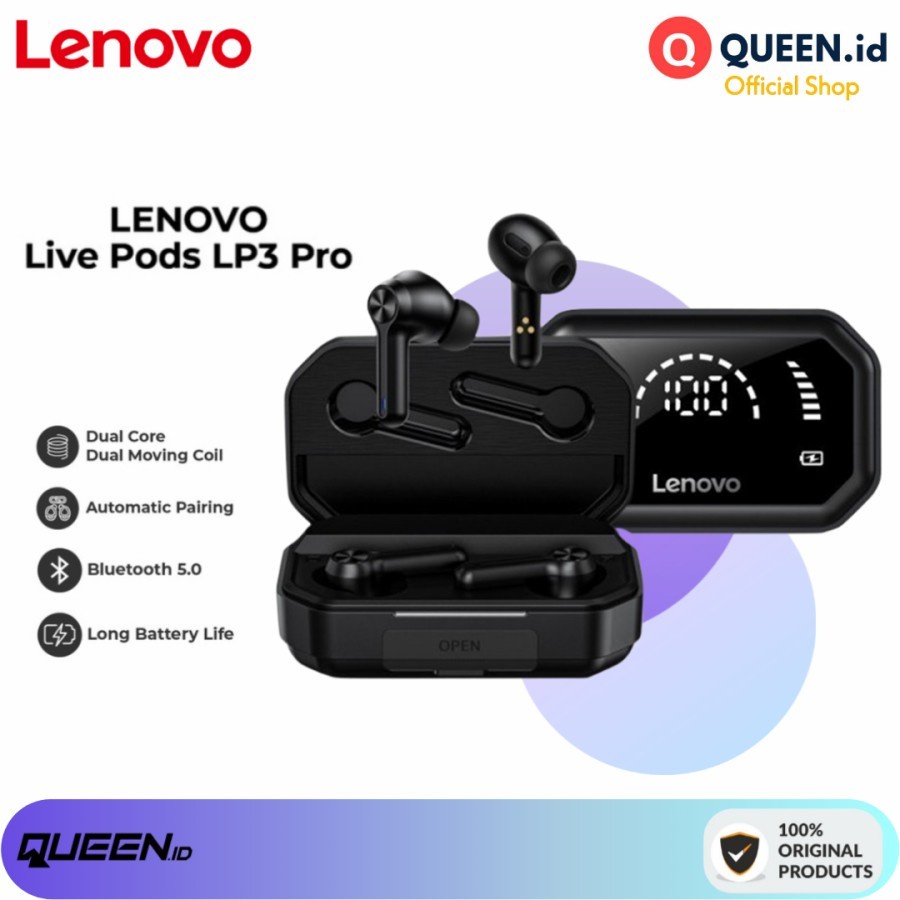 Jual Lenovo ThinkPlus LP3 PRO TWS Bluetooth Headset HiFi Sound True ...