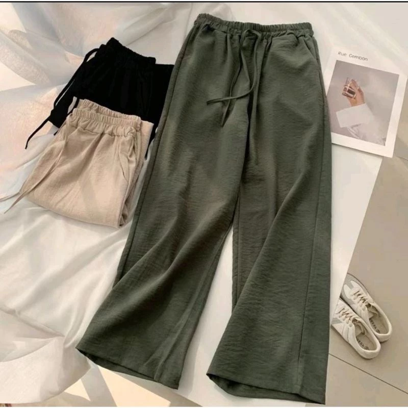 Celana Kulot Crinkle Airflow Highwaist Jumbo