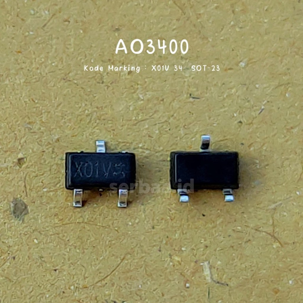 Jual AO3400 AO3400A MOSFET N-Channel SOT-23 30V 5.8A – Transistor ...