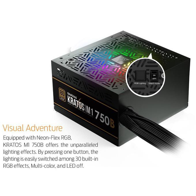 Jual Gamdias Kratos M1750B Argb 750 Watt 80+ Bronze Power Supply Psu