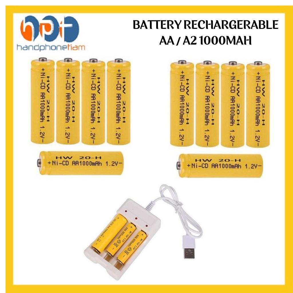 Jual Baterai Battery Batre Charge AA A2 Rechargeable 1000mah Ni-Cd ...