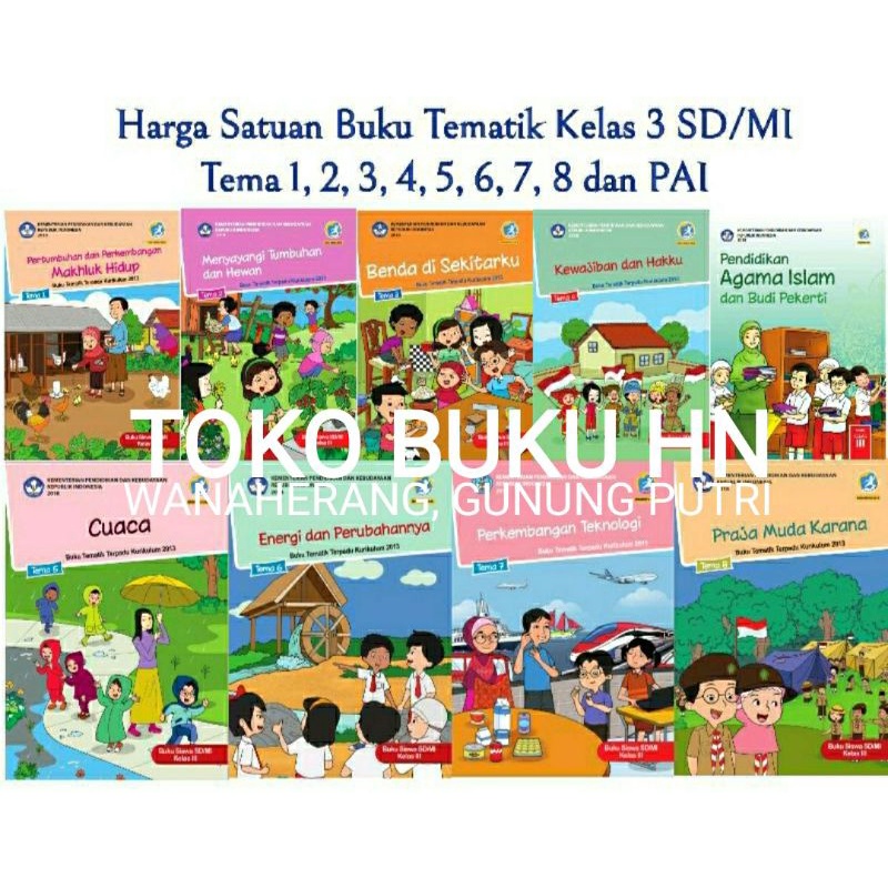 Jual BUKU TEMATIK KELAS 3 SD/MI / BUKU PELAJARAN KELAS 3 SD/MI / BUKU ...