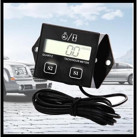 Jual Spark Plugs Engine Digital Tach Hour Meter Tachometer Gauge