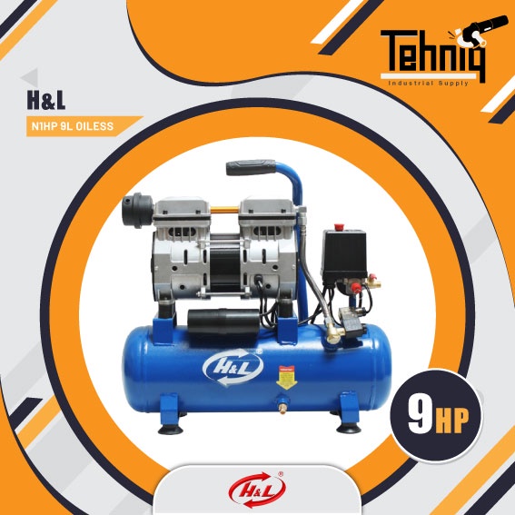 Jual H&L HL N1HP 9L Kompresor Angin Listrik Tanpa Oli Air Compressor ...