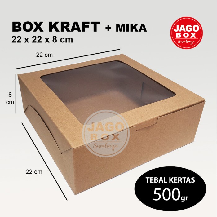 Jual Box Kotak Nasi Kue Snack Kraft X X Cm Jendela Mika Tebal