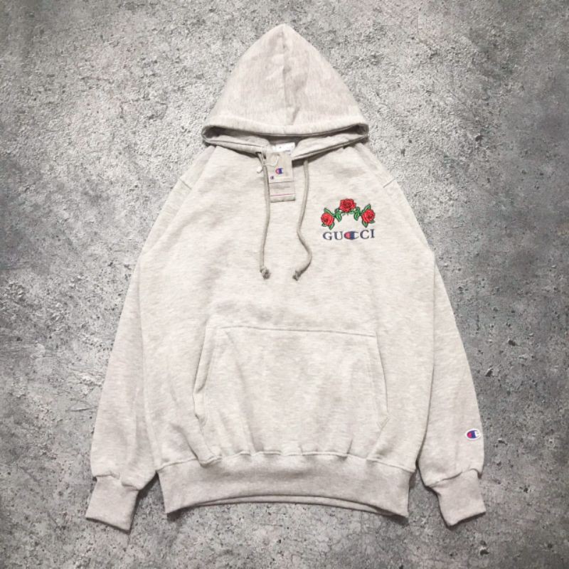 Gucci and champion hoodie hotsell