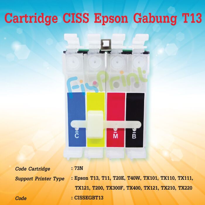 Jual Cartridge CISS Infus Epson T73N 73N Chip Reset Printer T13 T11 T20E TX111 TX121 TX300F