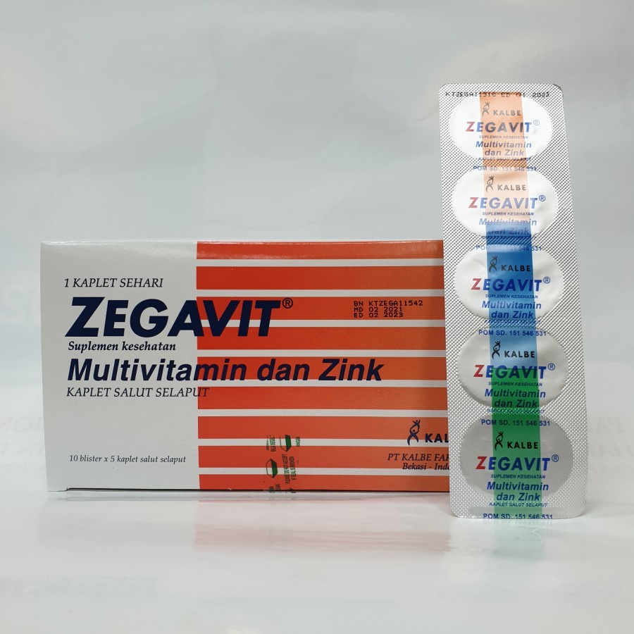 Jual Zegavit Multivitamin dan Zink (1 Strip Isi 5 tablet) Harga Per ...