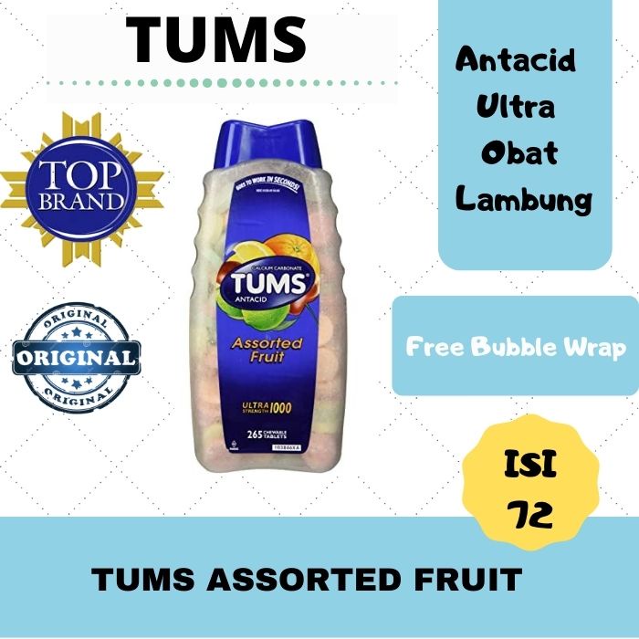 Jual Tums extra strenght assorted fruit meredakan nyeri lambung obaat