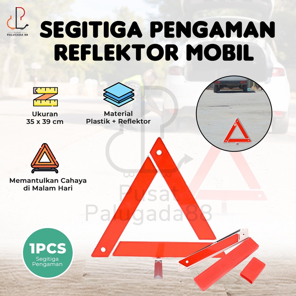 Jual Segitiga Pengaman Reflektor Mobil Darurat Lipat Rangkat Rakit