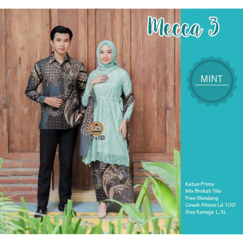 Batik Couple modern Mecca, batik buat lamaran kebaya couple kebaya tunangan  kebaya wisuda