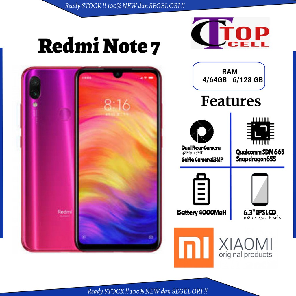 Jual Redmi note 7 Ram 4/64GB - 4/128GB Garansi Resmi Xiaomi | Shopee ...