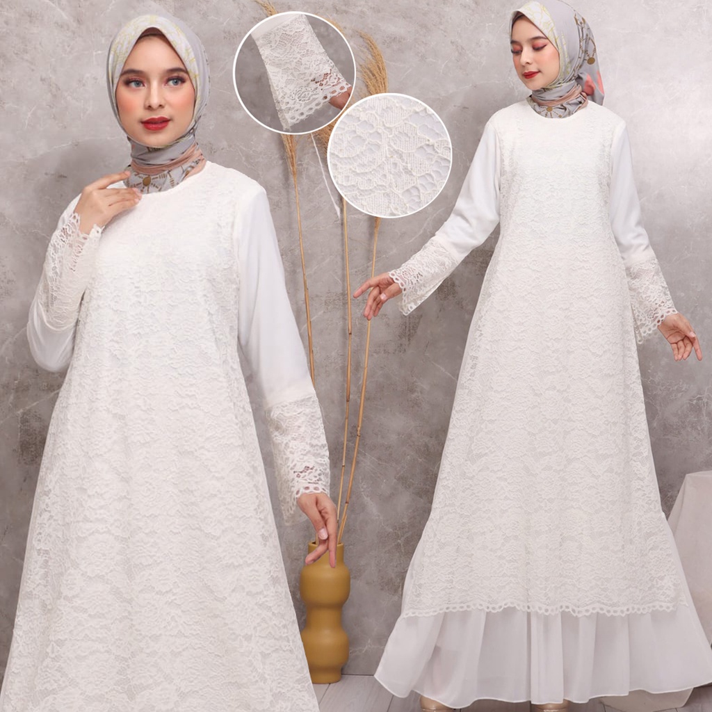 Jual Kkum Official Gamis Putih Baju Lebaran Umroh Haji Busana Muslim