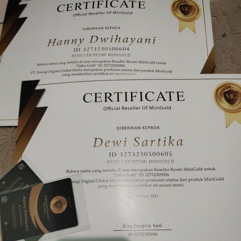 Jual sertifikat, nota dan id member | Shopee Indonesia