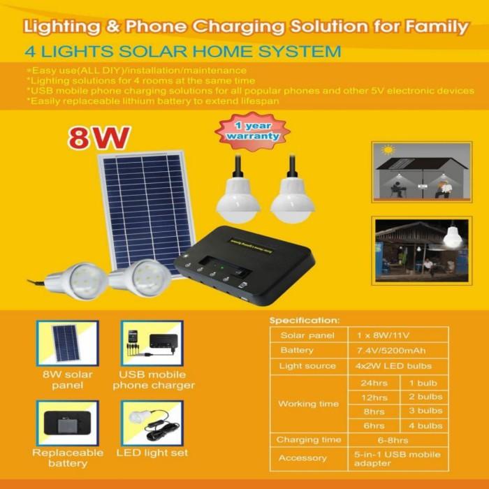 Jual Paket Solar Home Sistem 4 lampu / SHS / Solar Home Lighting System ...