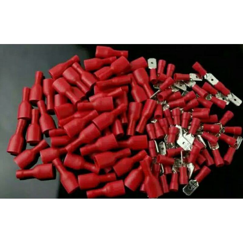 Jual Crimp Connector Skun Gepeng Penyambung Kabel Merah Shopee