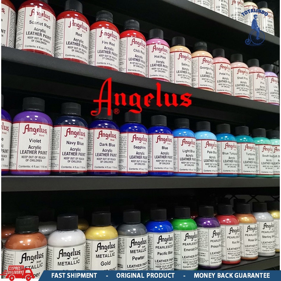 Jual Angelus Acrylic Leather Paint 4 oz 118ml / Cat Khusus Kulit Rubber ...