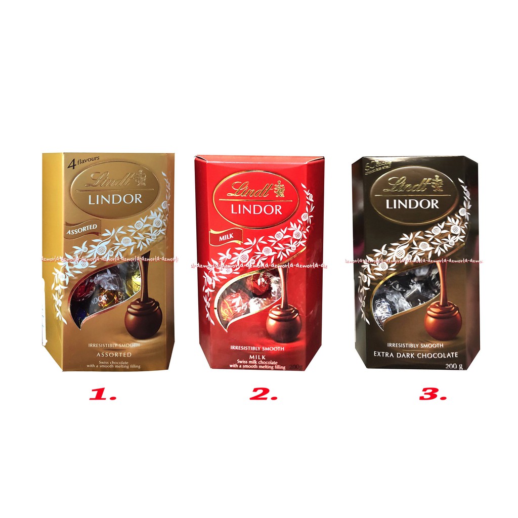 Jual Lindt Lindor Assorted Milk Extra Dark Chocolate 200gram Cokelat Lint Matcha Shopee Indonesia 2950