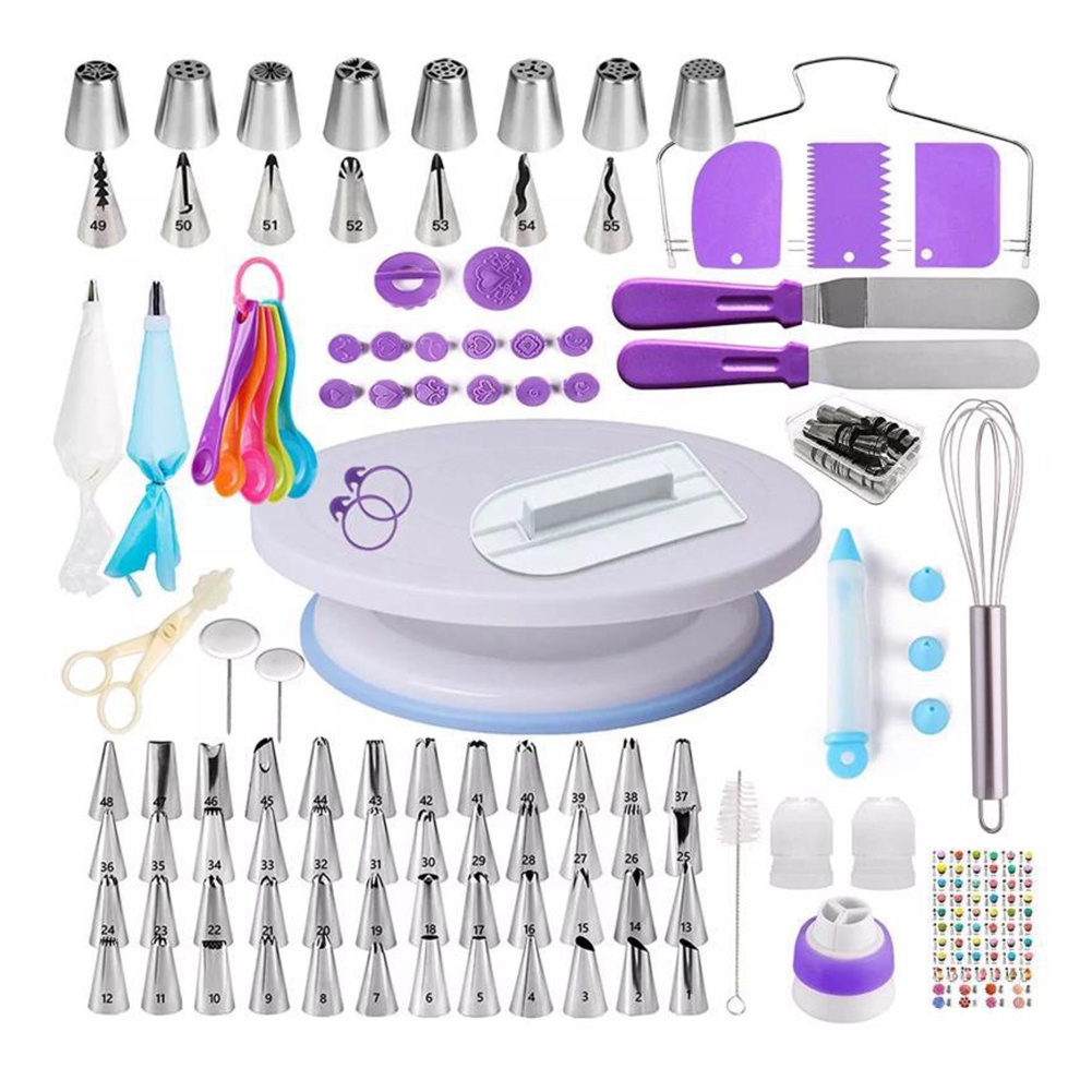 Jual Meja Putar Kue 137in1 Set Cake Decorating Set Dekorasi Kue Super