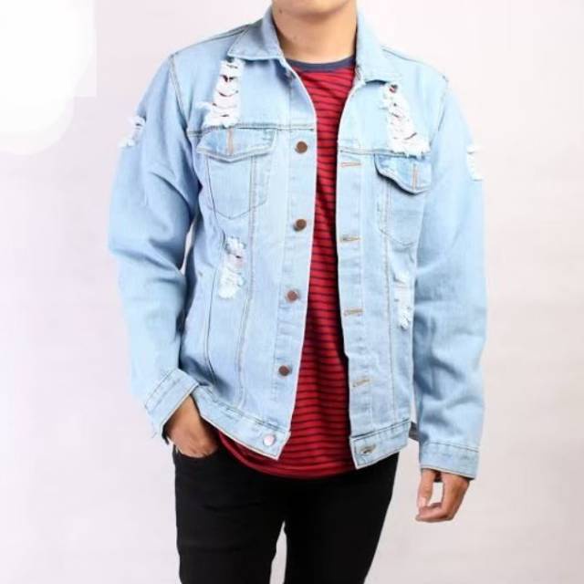 Jaket jeans ripped outlet