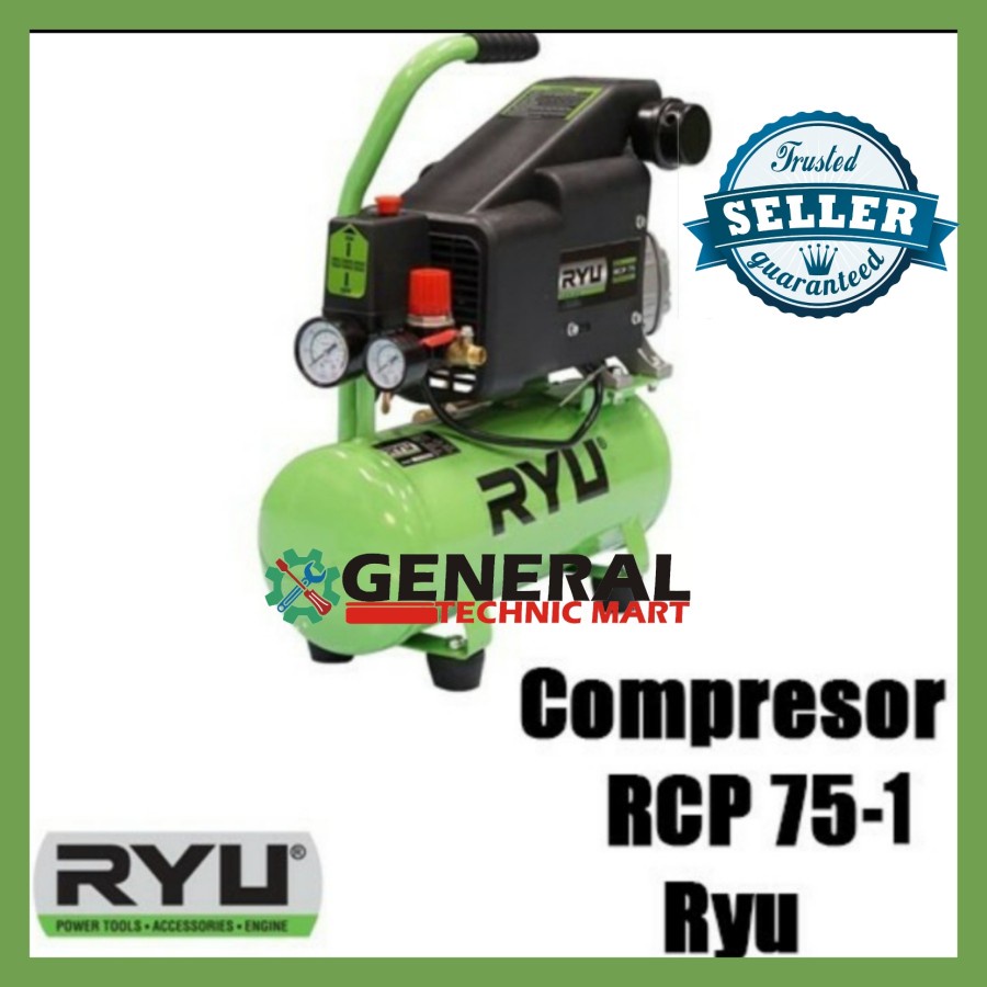 Jual Kompresor 3/4 HP 10 Liter RYU Tekiro RCP 75-1 / Portable Compresor ...
