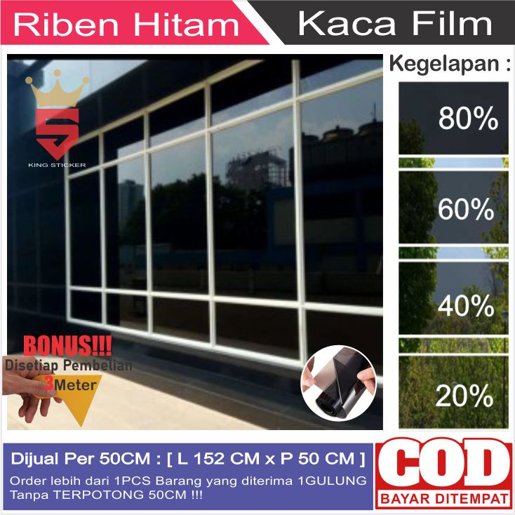 Jual Stiker Kaca Film Jendela Kaca Rumah Riben Hitam Wallpaper Kaca ...