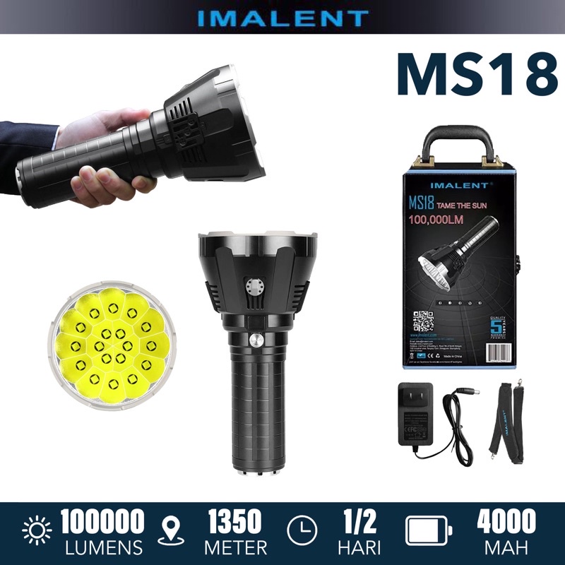 Jual IMALENT MS18 100000 Lumens Flashlight | Shopee Indonesia