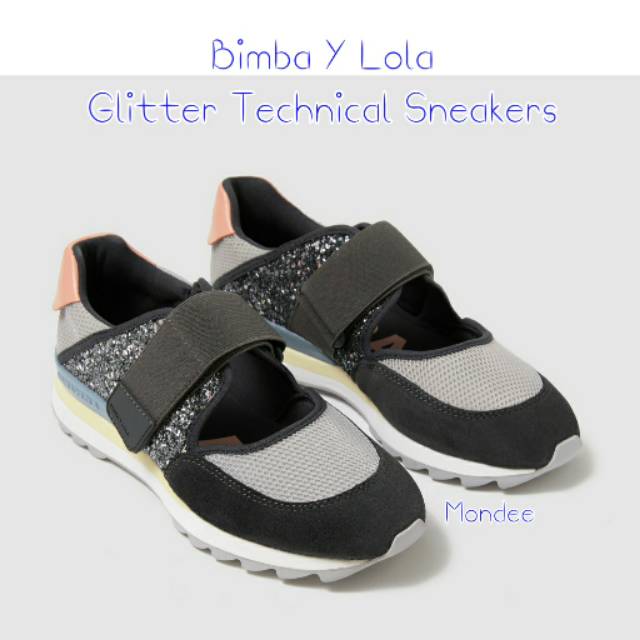 Bimba Y Lola Glitter Technical Sneakers Size 40