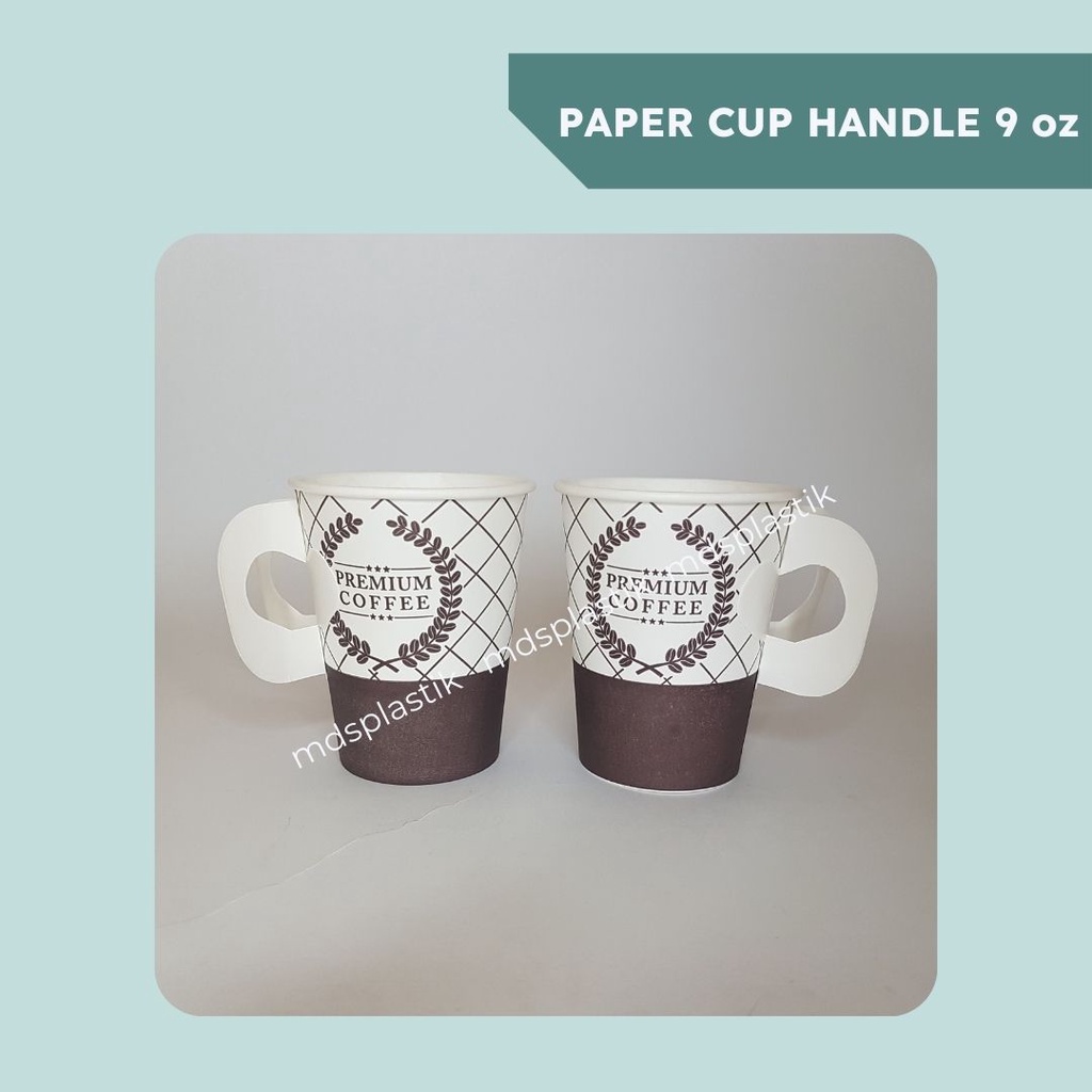 Jual PAPER CUP 9 OZ HANDLE ISI 50 / GELAS KOPI / GELAS KERTAS Shopee