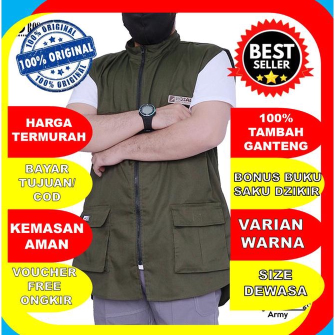 Jual Baju Muslim Pria Model Rompi Sholat Rosal Cargo Rompi Outdoor