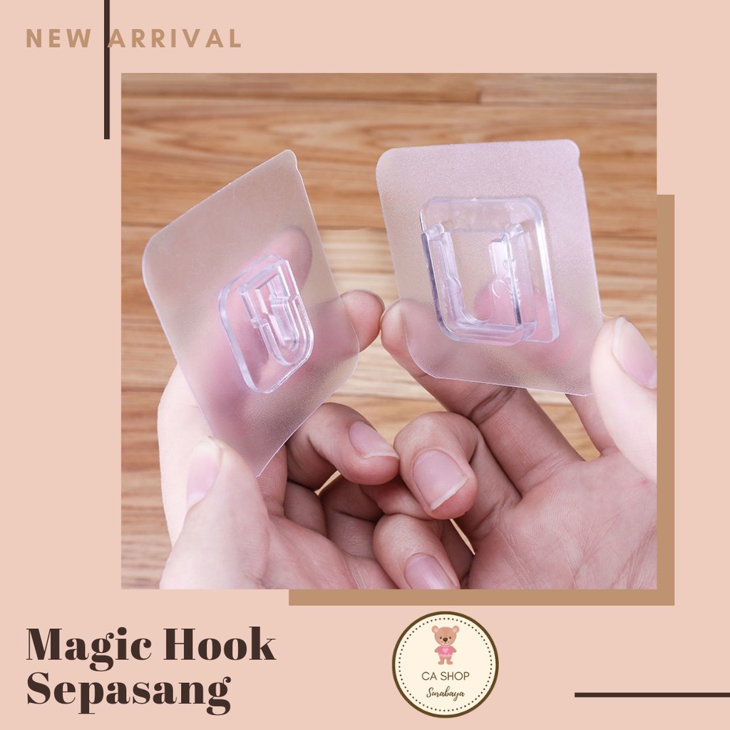 Jual Magic Hook Sepasang | Gantungan Tempel Socket | Hook Gantung ...