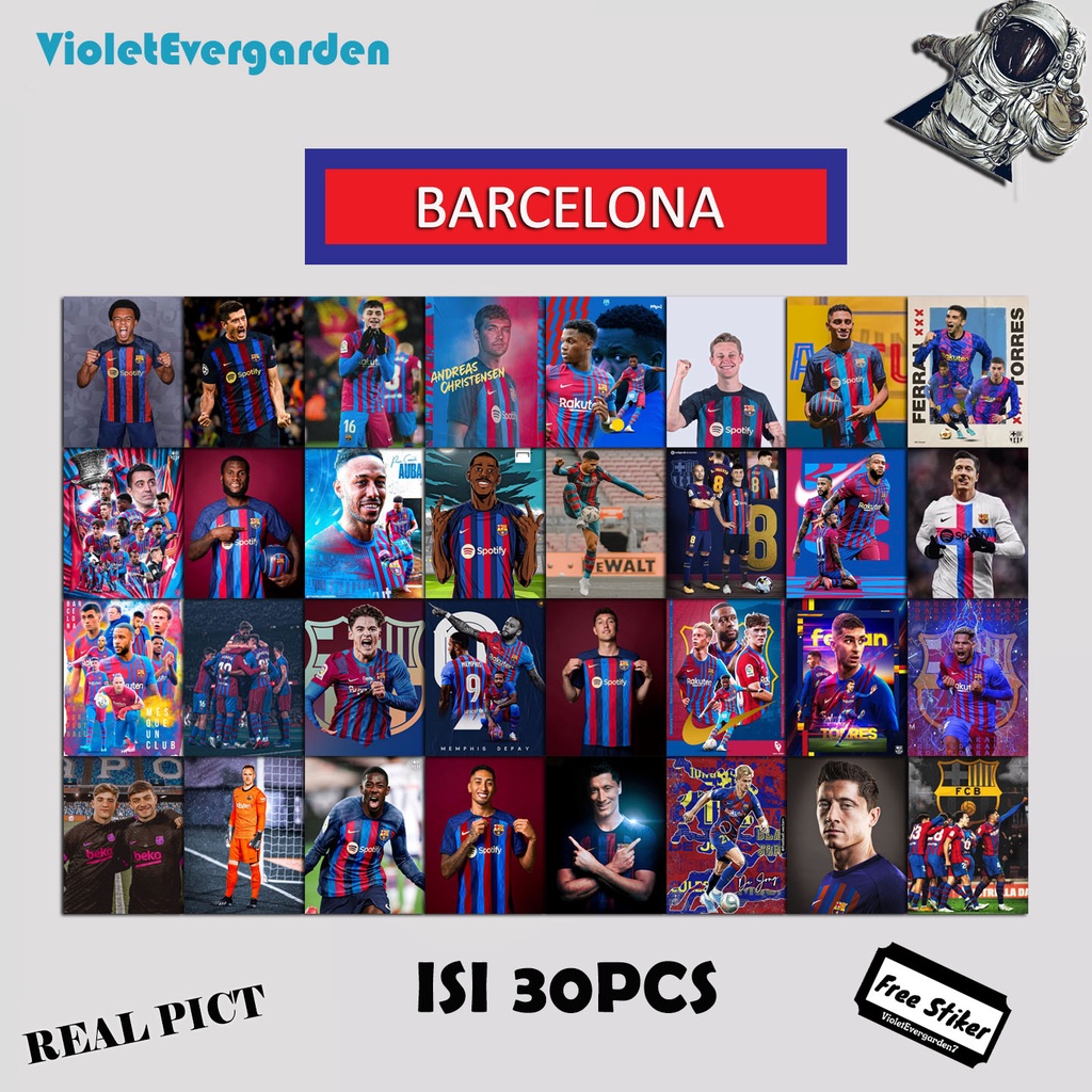 Jual POSTER BARCELONA WALL DEKOR / FOOTBALL CLUB/ HIASAN DINDING TRENDY