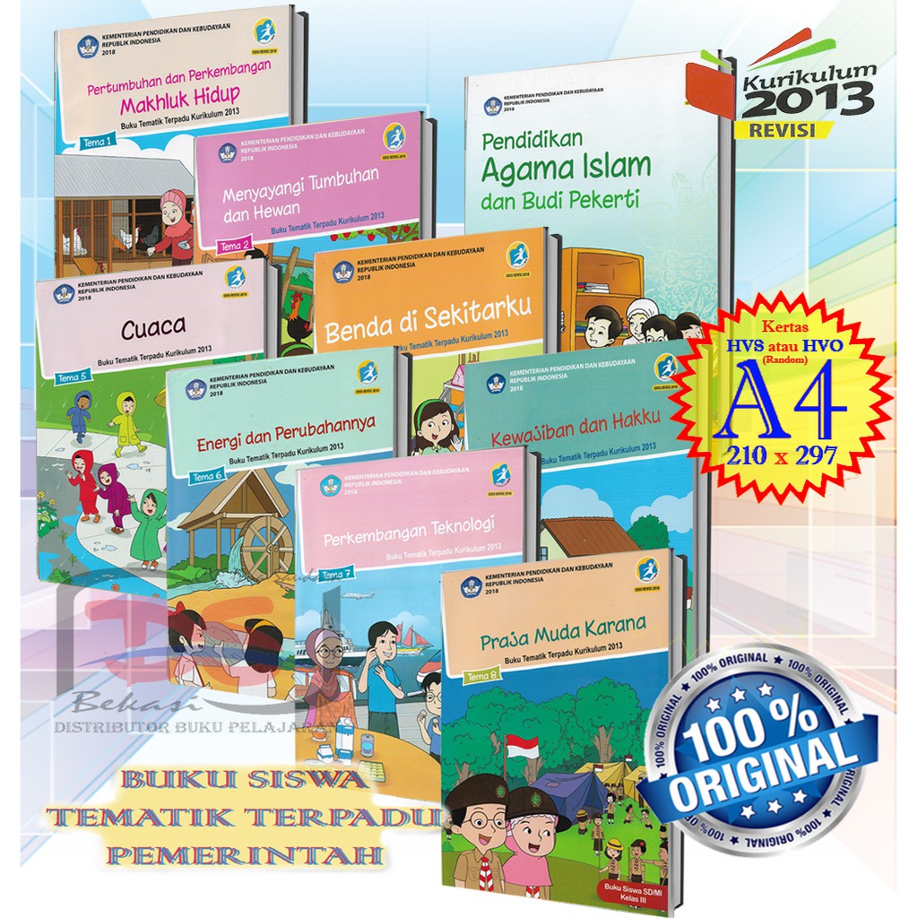 Jual Buku Siswa Kelas 3 SD Tematik Terpadu K13 Revisi 2018 | Shopee ...