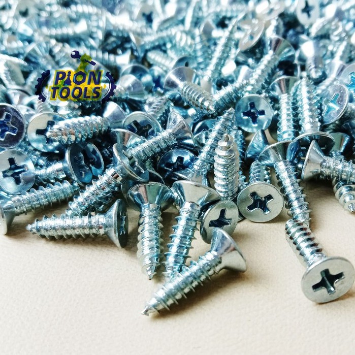 Jual 50 pc TAPPING JF 8x5/8 Sekrup Tapping FH Sekrup Kepala Rata ...