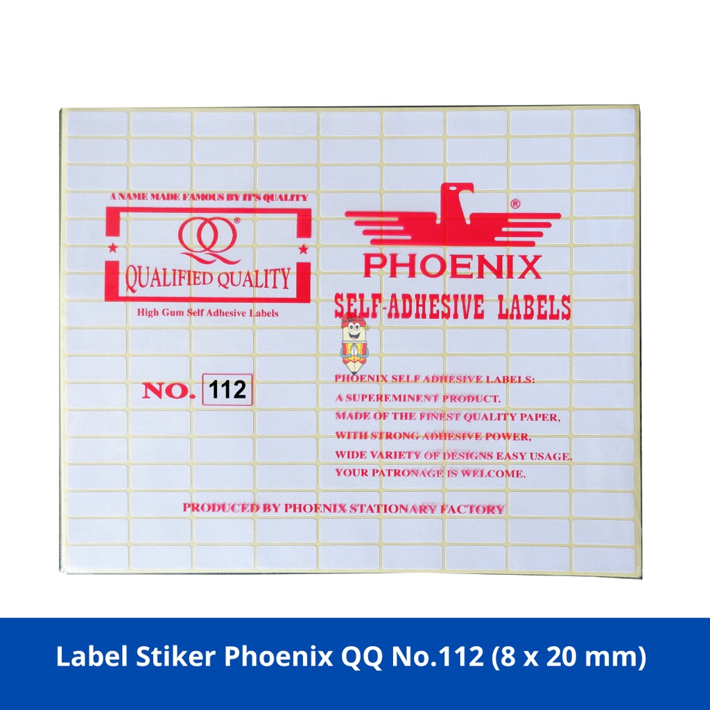 Jual Label Stiker Phoenix QQ No.112 Kertas Harga Nama Undangan 8 x 20 ...