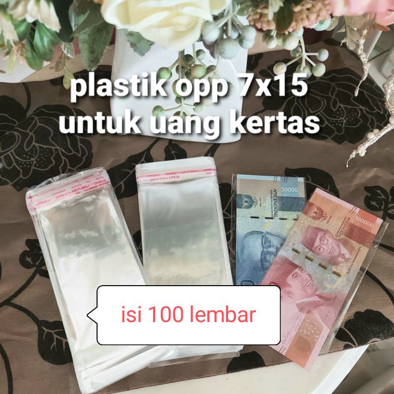 Jual Plastik Opp Lem Size 15x7cm Isi 100lbr Bisa Utk Buket Uang Shopee Indonesia 1671