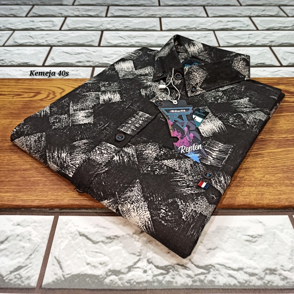 Jual Supplier kemeja pria cowok casual lengan pendek motif biru tua ...