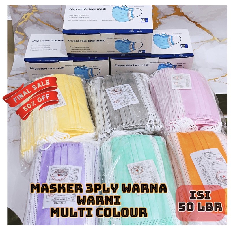 Jual Masker headloop & earlopp 3ply (50Pcs) | Shopee Indonesia