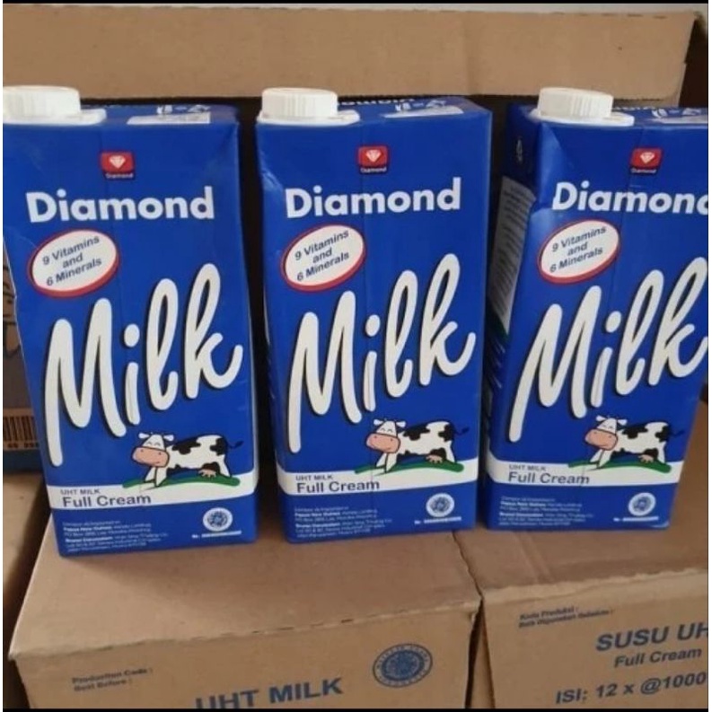 Jual susu diamond 1 lt,susu full cream 1 liter,uht fullcream | Shopee