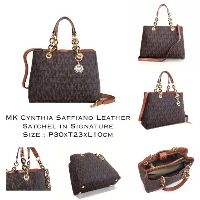 Cynthia saffiano hot sale leather satchel